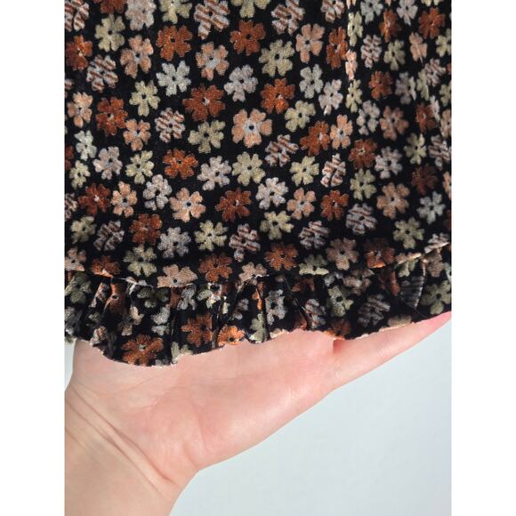 Madewell Velvet Tulip Sleeve Floral Print Ruffle Top NEW Women's Small - Picture 7 of 12